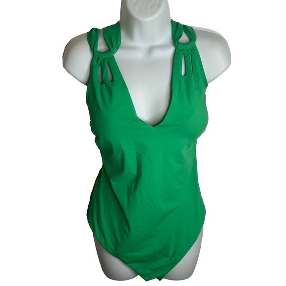 Becca $158 Plus Size Strappy One Piece Swimsuit Green Size 2X - Picture 2 of 7